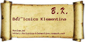 Bölcsics Klementina névjegykártya